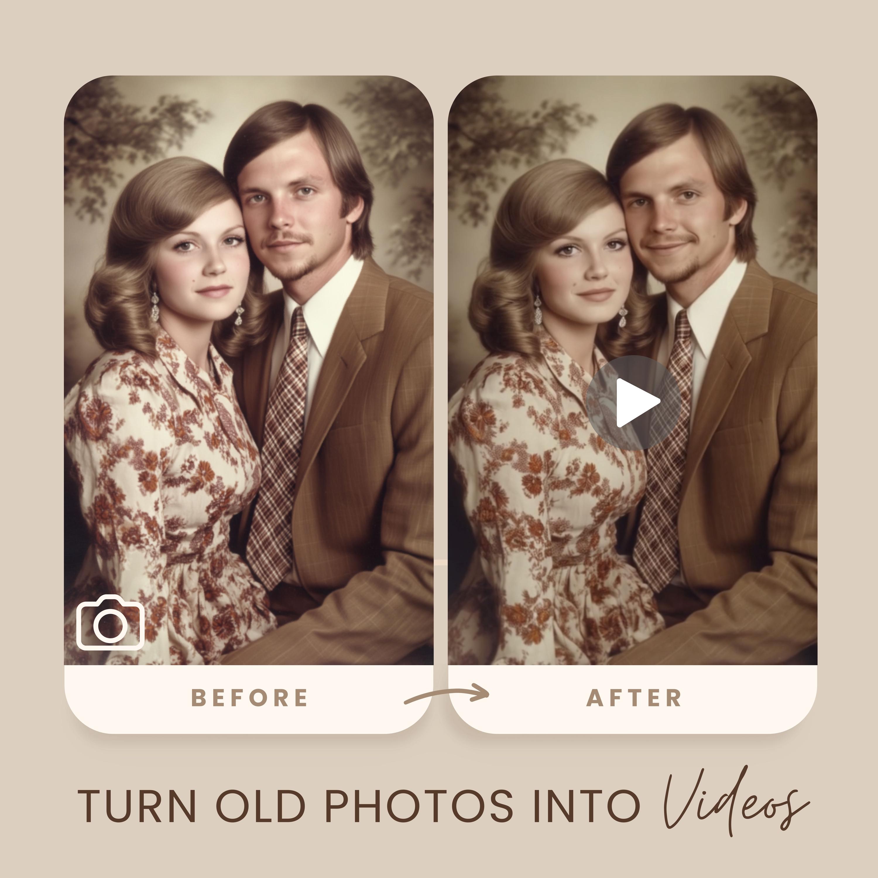 Turn Your Old Photos into Animated Videos, Bring Memories to Life, Unique Photo Animation Service for Treasured Moments
