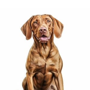 Anmutiges Ungarisches Vizsla Kunstwerk | Poster oder zeitgenössischer Metallrahmen | Hundeliebhaber Geschenk, Moderne Haustier Dekor | Hundeportrait | Gundog Print