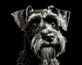 Miniature Schnauzer Art, Schnauzer Dog Dictionary Art Print, Dog