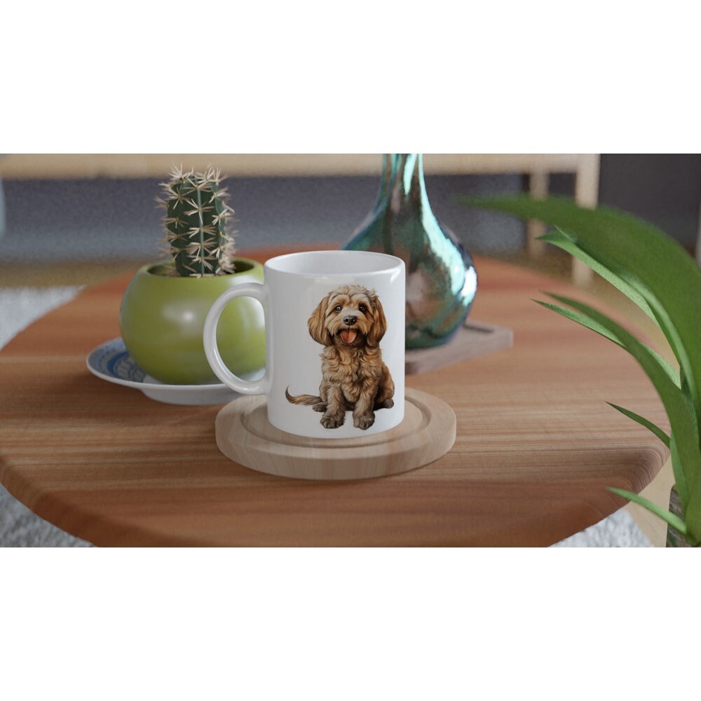 Cockapoo Delight: Hand-drawn Cockapoo Ceramic Mug | 11oz Ceramic Coffee ...