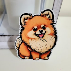 Cute Pomeranian sticker | High quality vinyl | Weatherproof | Super matte