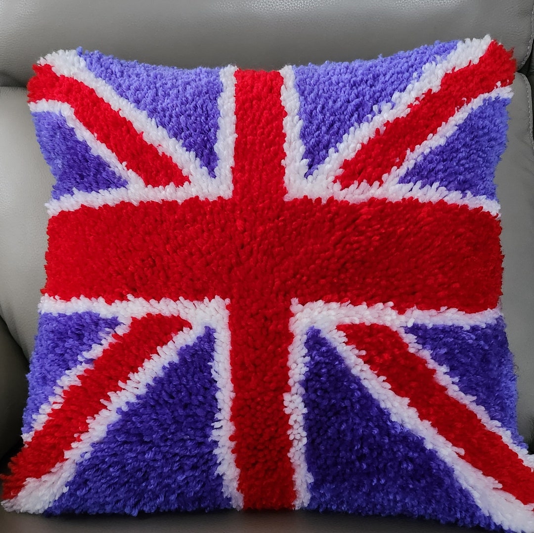 Union Jack Latch Hook Cushion Etsy UK