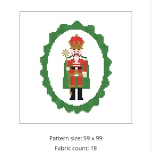 Traditional Nutcracker Needlepoint Pattern, 18 Count Christmas Design (Digital Download)