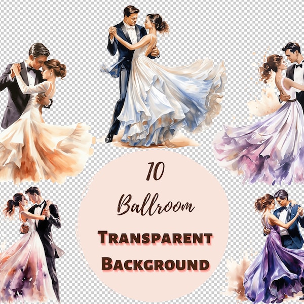 Ballroom Clipart Bundle - Transparent PNG Collection, Digital Prints, Clipart, and Transfers for T-Shirts and DIY Projects and more!