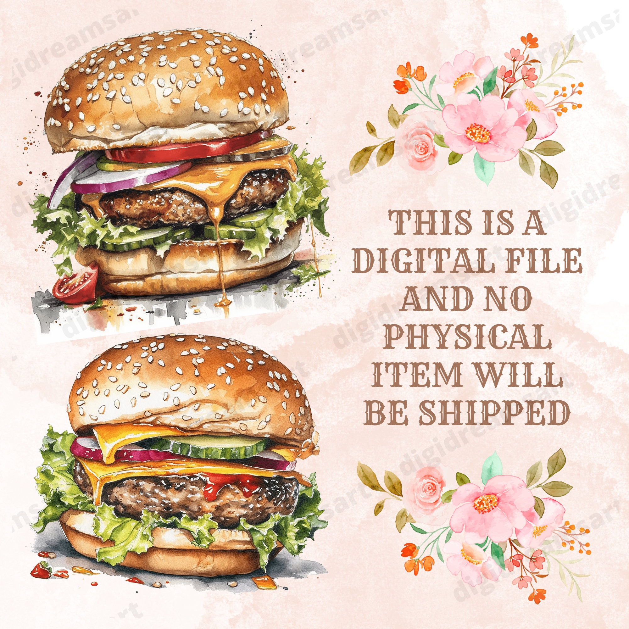 Cheeseburger Design Bundle PNG Transparent Clipart Etsy