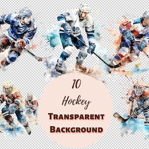 Hockey Clipart Bundle - Transparent PNG Collection, Digital Prints, Clipart, and Transfers for T-Shirts and DIY Projects and more