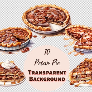 Pecan Pie Bundle Coleção de clipart transparente PNG, gráficos em aquarela, cor pastel, impressões digitais, transferências para camisetas, chá de bebê