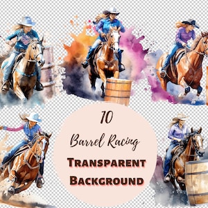 Fassrennen, Rodeo Clipart Bundle Transparent PNG Sammlung, Digitaldrucke, Clipart und Transfers für T-Shirts und DIY-Projekte