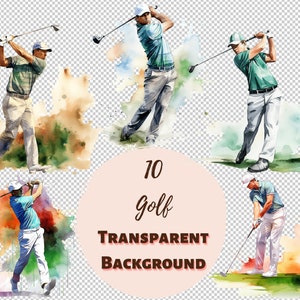 Paquete de imágenes prediseñadas de golf: colección PNG transparente, impresiones digitales, imágenes prediseñadas y transferencias para camisetas y proyectos de bricolaje y más