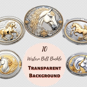 Western Belt Buckle, Cowboys Clipart Bundle  Transparent PNG Collection, Digital Prints, and Transfers for T-Shirts and DIY Projects