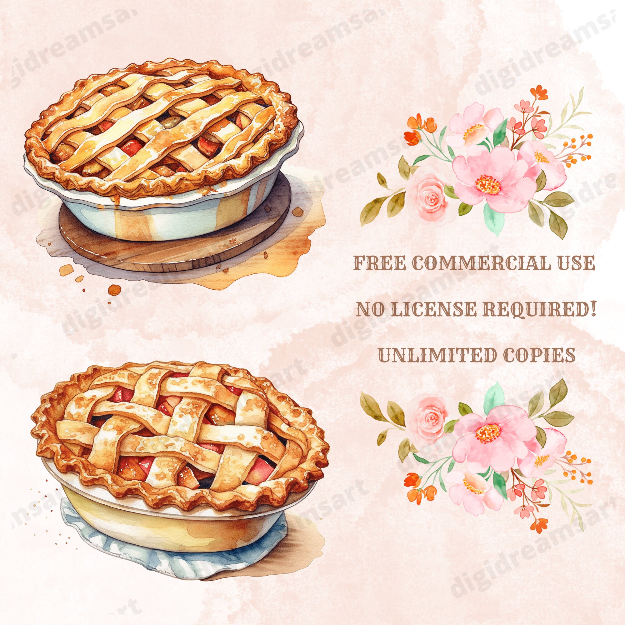 Apple Pie Design Bundle PNG Transparent Clipart Collection Etsy