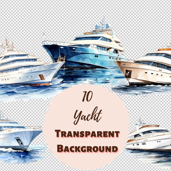 Yacht Clipart Bundle - Transparent PNG Collection, Digital Prints, Clipart, and Transfers for T-Shirts and DIY Projects and more