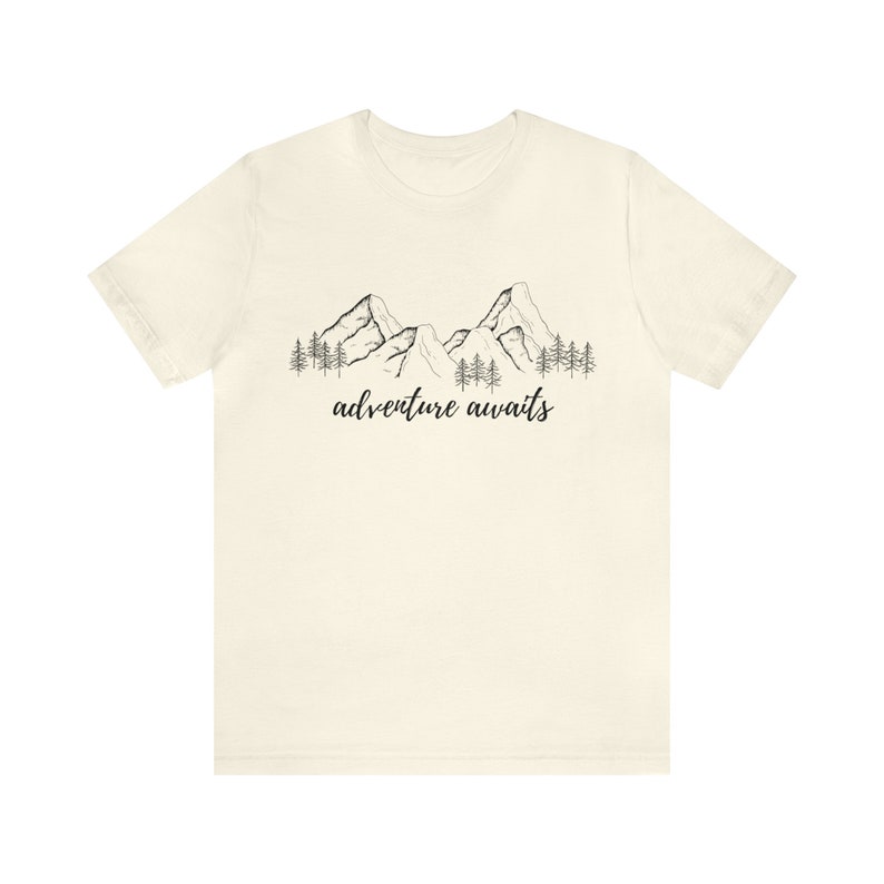 Adventure Awaits Mountain Adventurer Shirt for Wanderers, Free Spirits, Digital Nomads, Wanderlust, Travel, Traveler, Hiker, Camper image 1