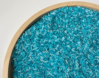 Ocean Sensory Rice, blauwe prullenbak, montessorispel Under the Sea, kalmerende speelbasis
