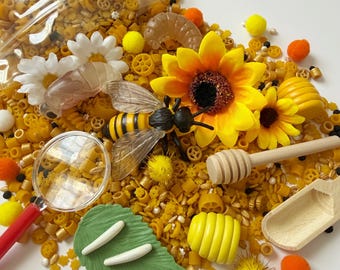 Bee Life Cycle Mini Sensory Bin, Montessori Spring Insect Play, Fine Motor Activity