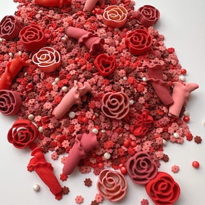 Rosy Celebration Sensory Filler, Spring Sensory Bin, Montessori Play, Valentine’s Day Theme