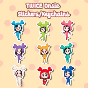 TWICE Onsie Sticker/Keychains | Twice | Jihyo | Lovely | Cute Keychains | Twice Keychains | Tzuyu | Kpop Keychains