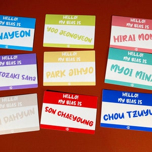 TWICE &quot;Hi My Bias is...&quot; Stickers | Kpop | Kpop Stickers | Stickers | Twice | Cute | Name | Fanmade