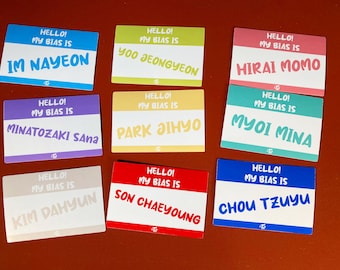 TWICE "Hi My Bias is..." Stickers | Kpop | Kpop Stickers | Stickers | Twice | Cute | Name | Fanmade