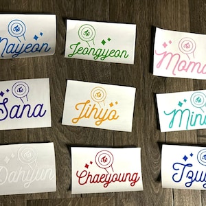 TWICE Vinyl Name Decals | Twice | Decals | Kpop Decals | Twice Decals | Jihyo | Dahyun