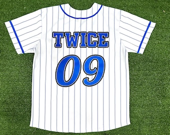 Custom Music White Red & Blue Baseball Jersey, Trending Jersey