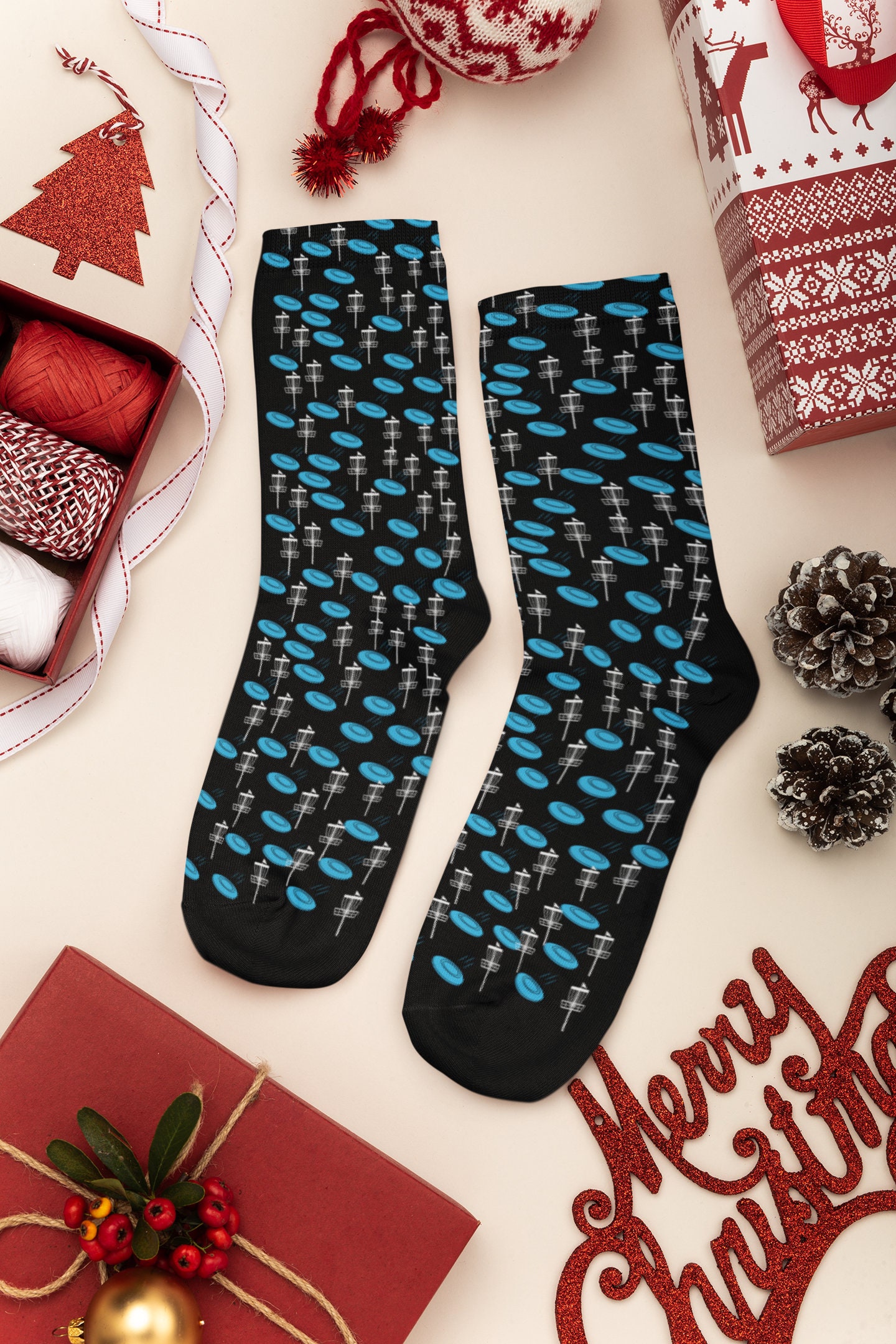 Disc Golf Socks, Casual Socks, Christmas Gift, Crew Socks, Personalize