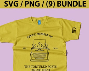 Département des poètes torturés SVG | ttpd SVG | Tout est juste dans l'amour et la poésie SVG png Chemise du département des poètes torturés | Maquette Swiftie Cricut