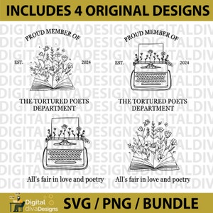 Proud Member of the Tortured Poets Department svg, ttpd SVG, ttpd PNG, Alls fair in love and poetry svg, TTPD Shirt, Cricut, Swiftie Design
