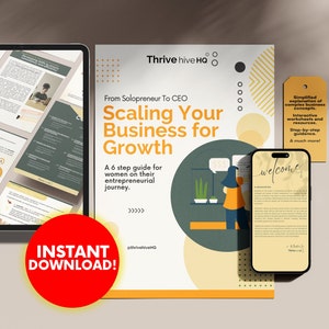 From Entrepreneur to CEO: Scale Your Business Manual, Small Business Owner, Digital eBook, Business Growth, Women in Business
