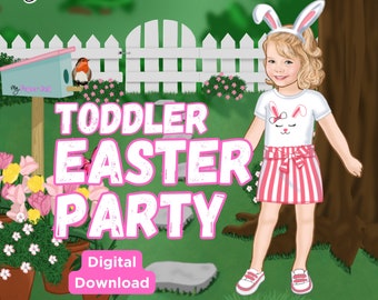 Toddler Easter Paper Doll Playset, Printable Clothes Accessories (Digital Download)