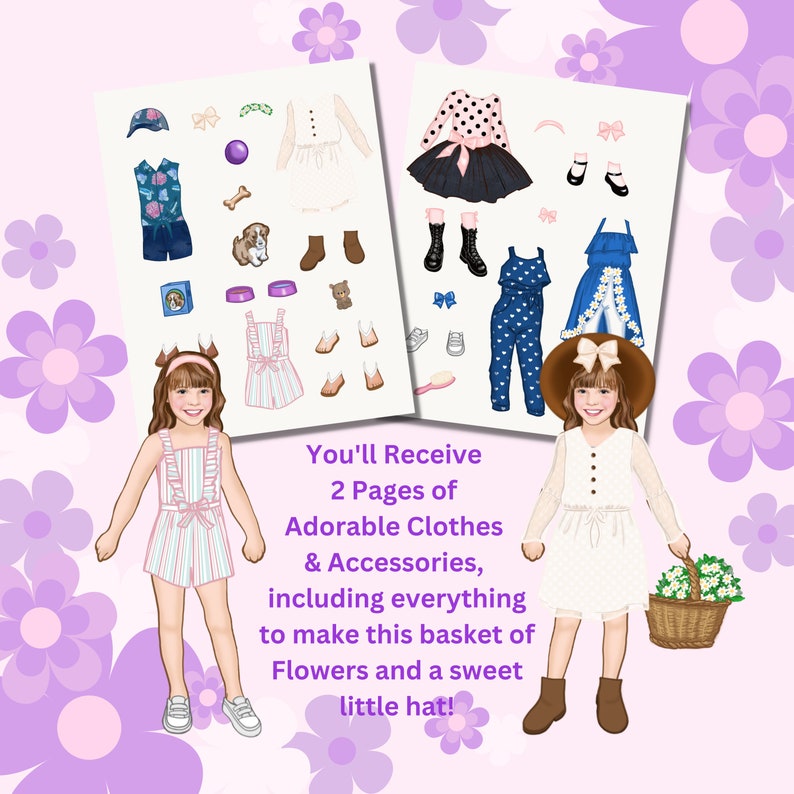 Printable Personalized Paper Doll Digital PDF File Download Etsy