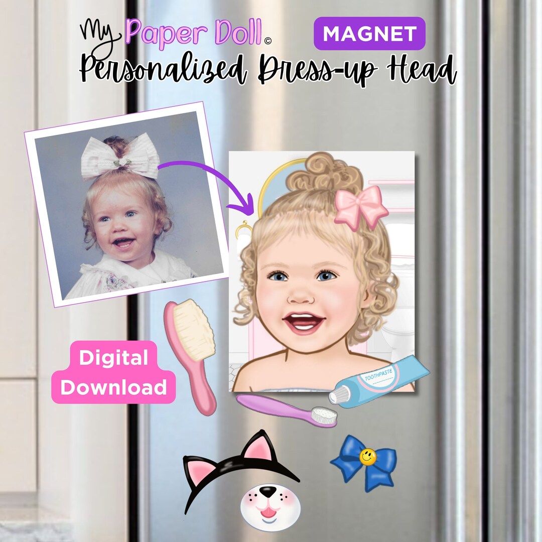 Printable Personalized Beauty Salon Dressup Head Toddler