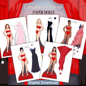 Pappersdockor för modevisning | Modeller och outfits för catwalken (digital nedladdning)