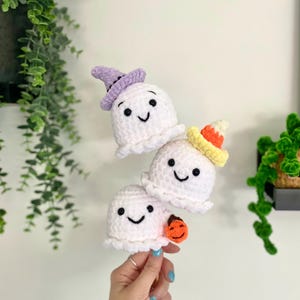 Mini Ghost Crochet Pattern: 3-in-1 Halloween Amigurumi (PDF Pattern)