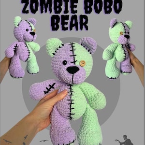 Zombie Bear Crochet Pattern: Spooky Amigurumi Plush Toy (PDF Pattern) image 3
