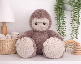 Digitaal haakpatroon Big Foot: amigurumi sasquatch-speelgoed (pdf)