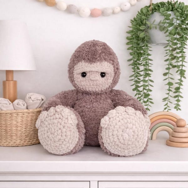 Cyfrowy wzór szydełkowy Big Foot: zabawka Sasquatch Amigurumi (PDF)