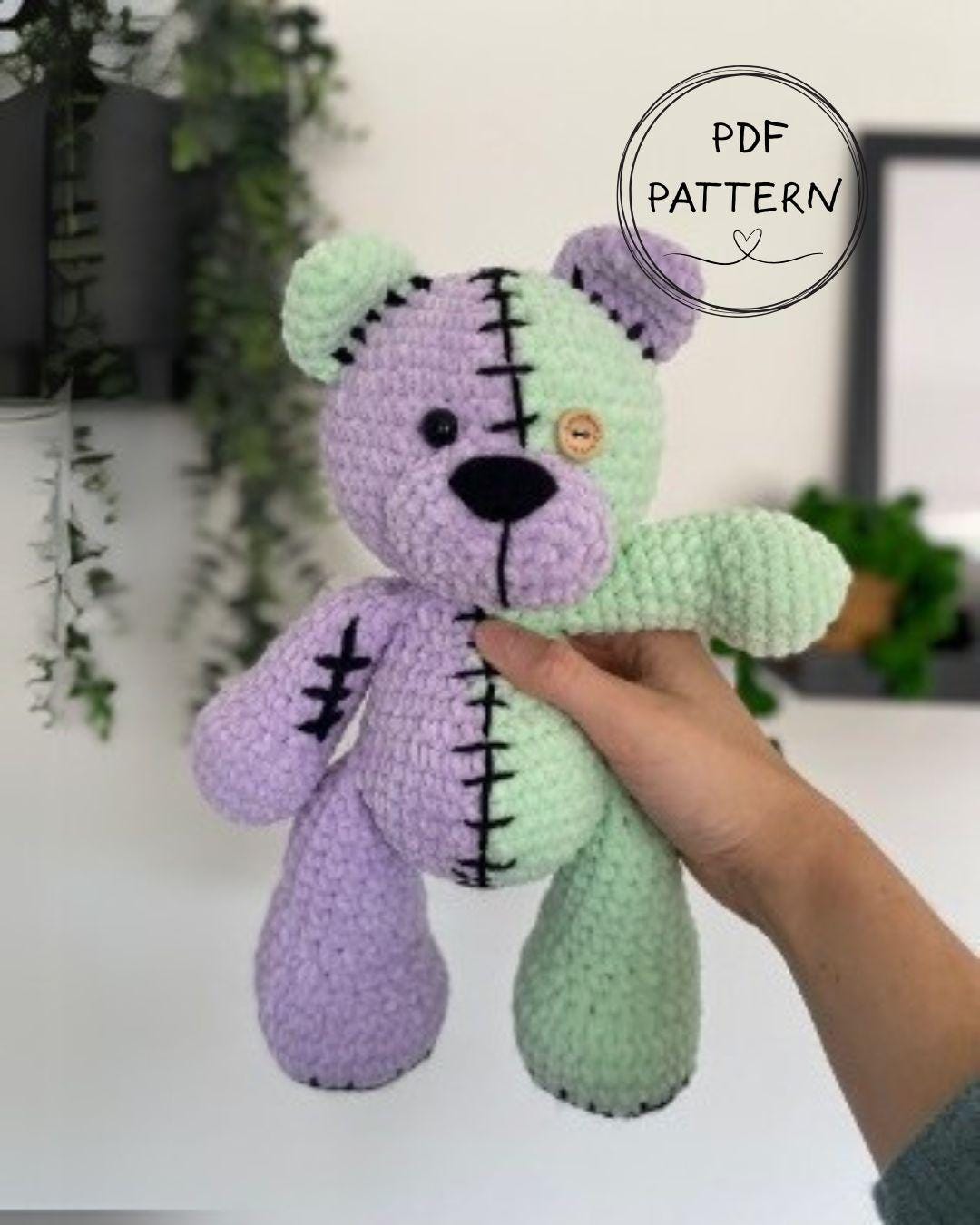 Pattern Orsetto Amigurumi Grande Schema All'uncinetto Per Orsetto Zombie:  Spaventoso Peluche