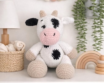 Amigurumi Cow Pattern, plush pattern, Stuffed cow toy, Cow, Crochet cow, Cow Plush, Amigurumi cow plush, cow pattern, Stuffed cow pattern