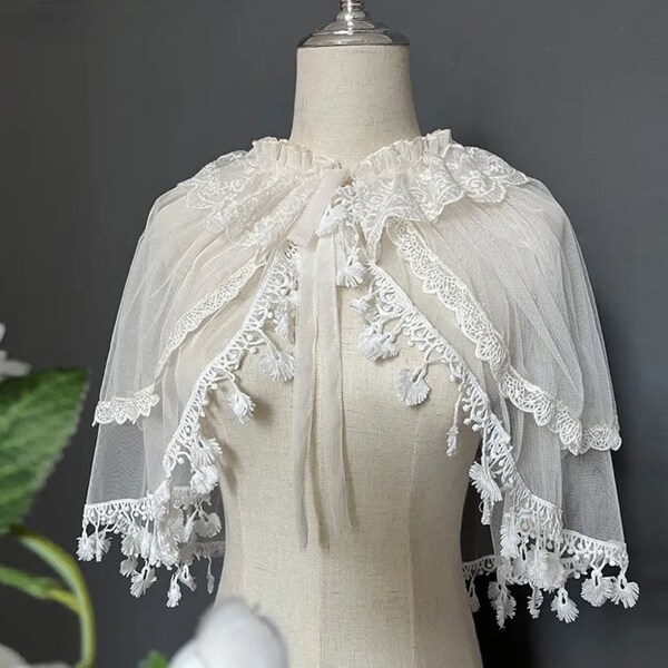 Vintage Style Bridal Cape with Fringes