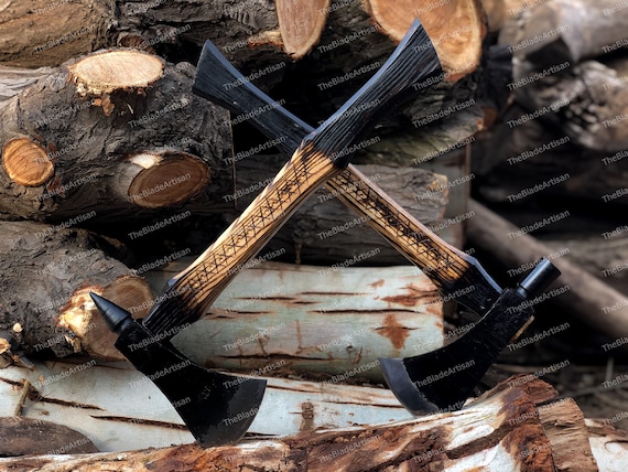 Viking forged axe - RAGNAR, Viking axe, personalised hatchet, viking hatchet, bearded axe, camping axe, scandinavian Axe, Gift for Man