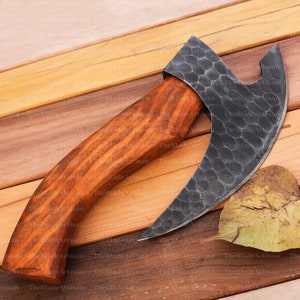 Viking Pizza Cutter Axe , viking pizza axe The Original custom hand forged pizza Axe , Viking Bearded Camping Axe, Gift For Him