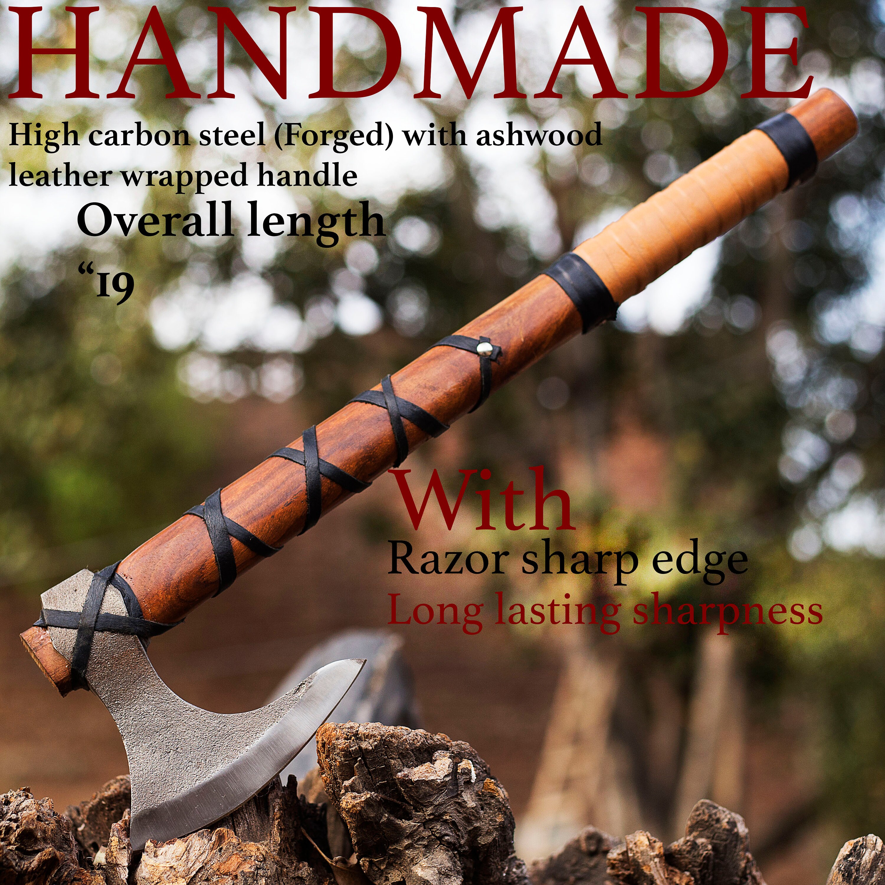 Ragnar Viking Axe Larp Axe Hand Forged Axe Father's Day - Etsy