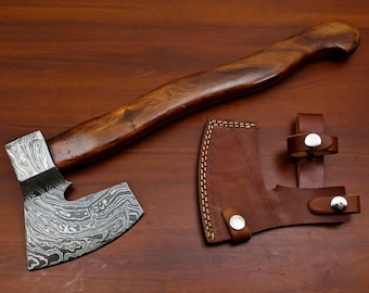 Custom Handmade Damascus Steel Tomahawk, Hatchet Axe Hunting Camping Axe Handmade Perfect Gift for Him, Gift for Dad