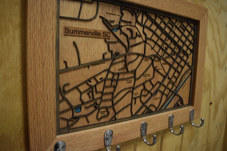 Any Town Map Customized 3D Wooden Map Etsy