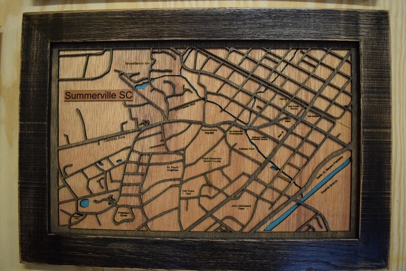 Any Town Map Customized 3D Wooden Map Etsy