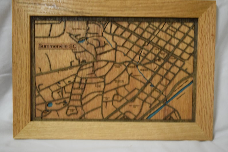 Any Town Map Customized 3D Wooden Map Etsy