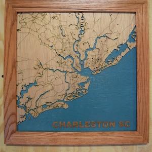 Charleston SC Coastal Map: Wall Hanging