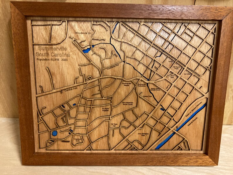 Any Town Map Customized 3D Wooden Map Etsy