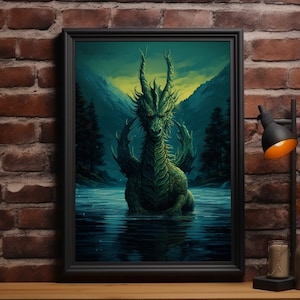 Loch Ness | Cryptid Poster | Loch Ness PNG | Digital Download | Cryptid Monsters | Loch Ness Cryptid | Home Decoration | Loch Ness Print